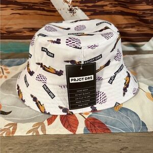 Invicta White and Purple Patterned Bucket Hat #206